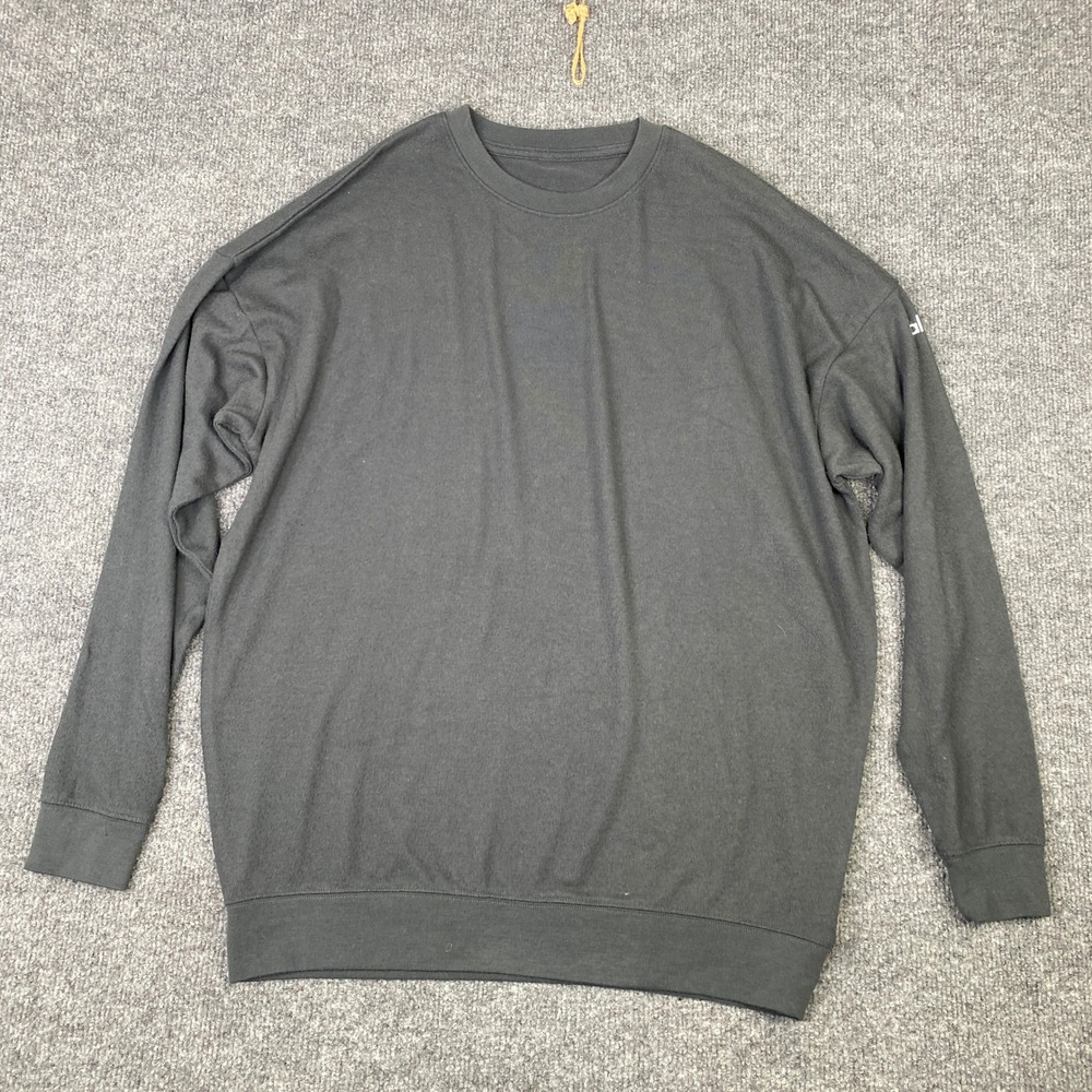 Alo Yoga Mens Long Sleeve Crewneck Pullover Shirt Charcoal Gray
